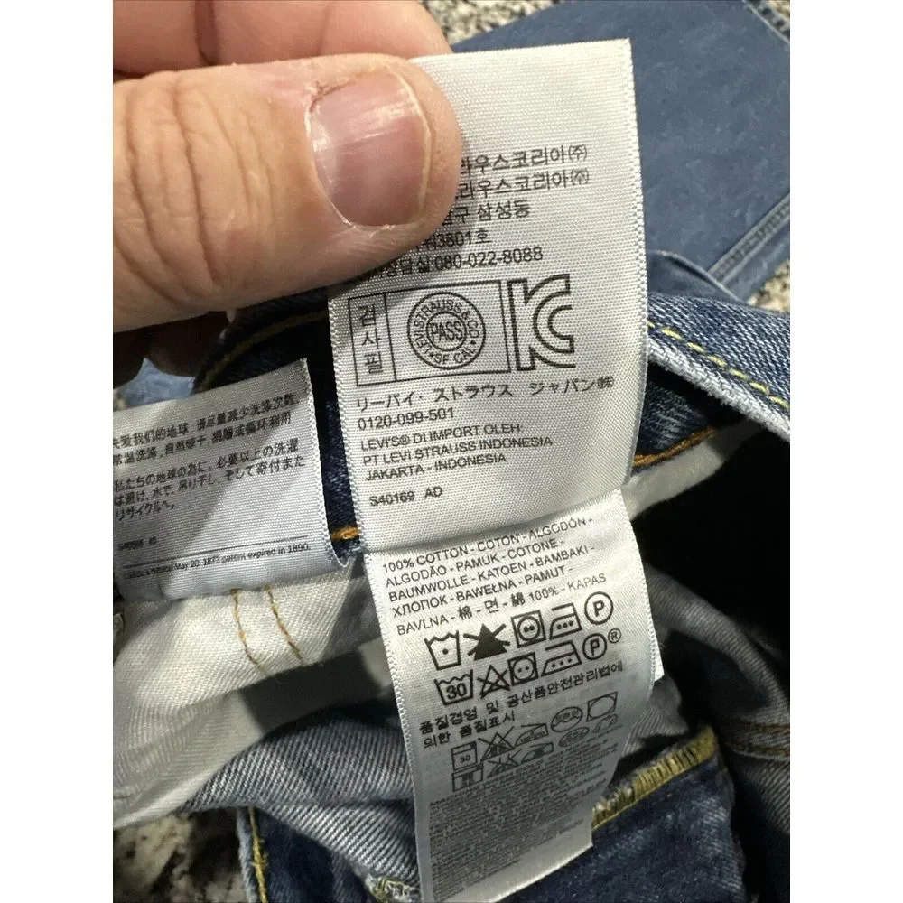 Levi's Men's Straight Jeans Blue Cotton 40x30‎ 505 Original Fit Jeans 2nd